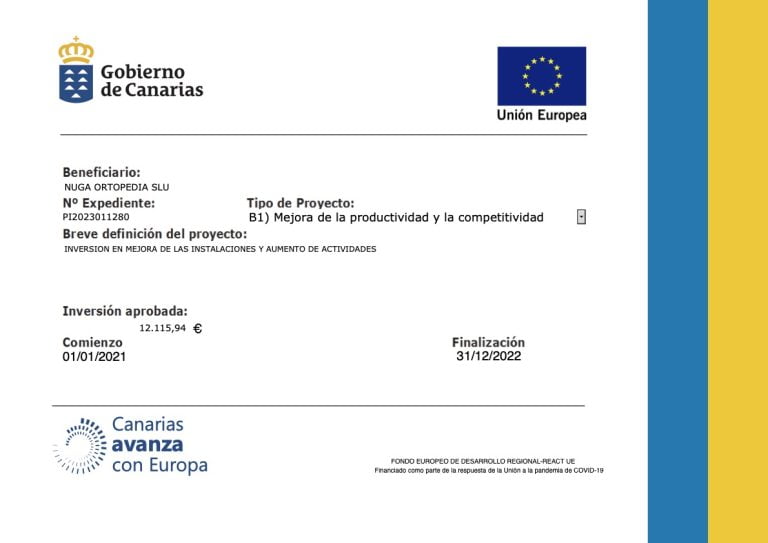 Cartel reactivación pymes Ortopedia Lanzarote.