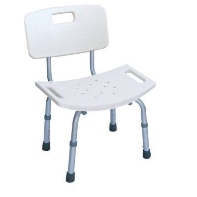 Banqueta de baño con respaldo. R. 2190. Ergonómica.